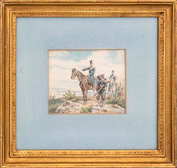 Ernst Georg Hildebrand, akvarell, signerad.