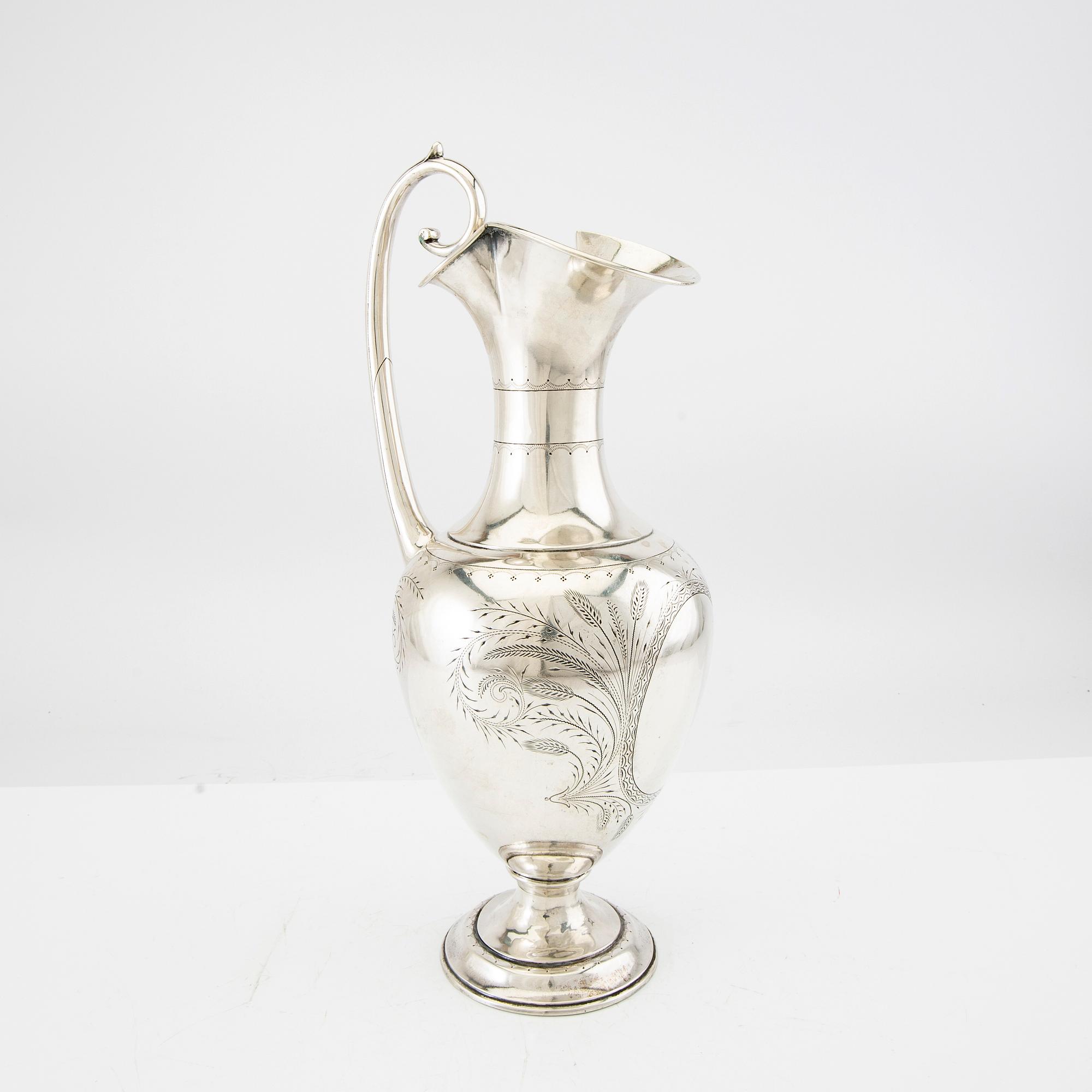 A 19th century danish sivler decanter mark of Prahl 1881, weight 708 grams.