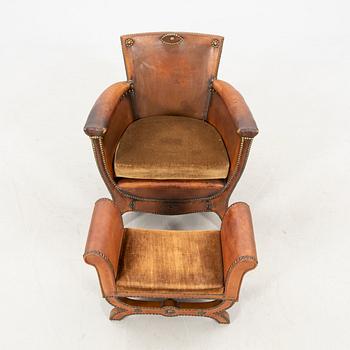 Attributed to Otto Schulz, armchair and footstool 1930s.