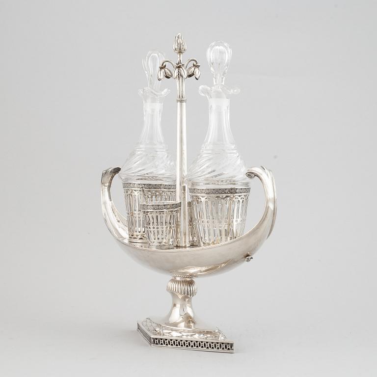 A Swedish late Gustavian cruet-set, mark of Pehr Zethelius, Stockholm 1799.