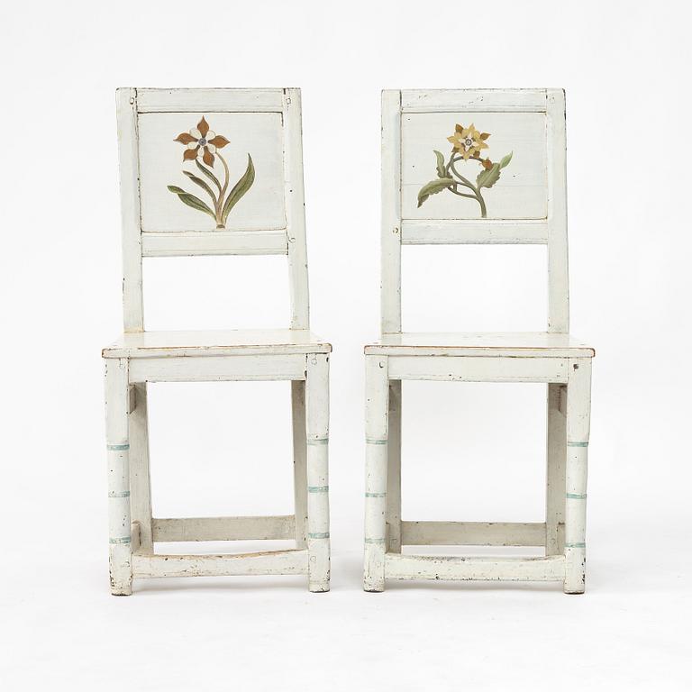 A pair of Swedish chairs, 18th/19th century.