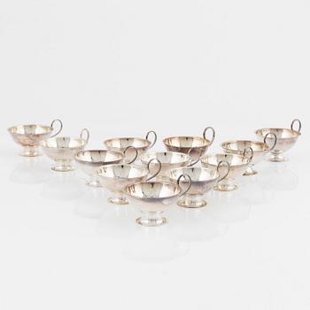 Twelve Swedish silver punsch mugs, including Gufa Gundefeldt & Falk, Gothenburg 1959.