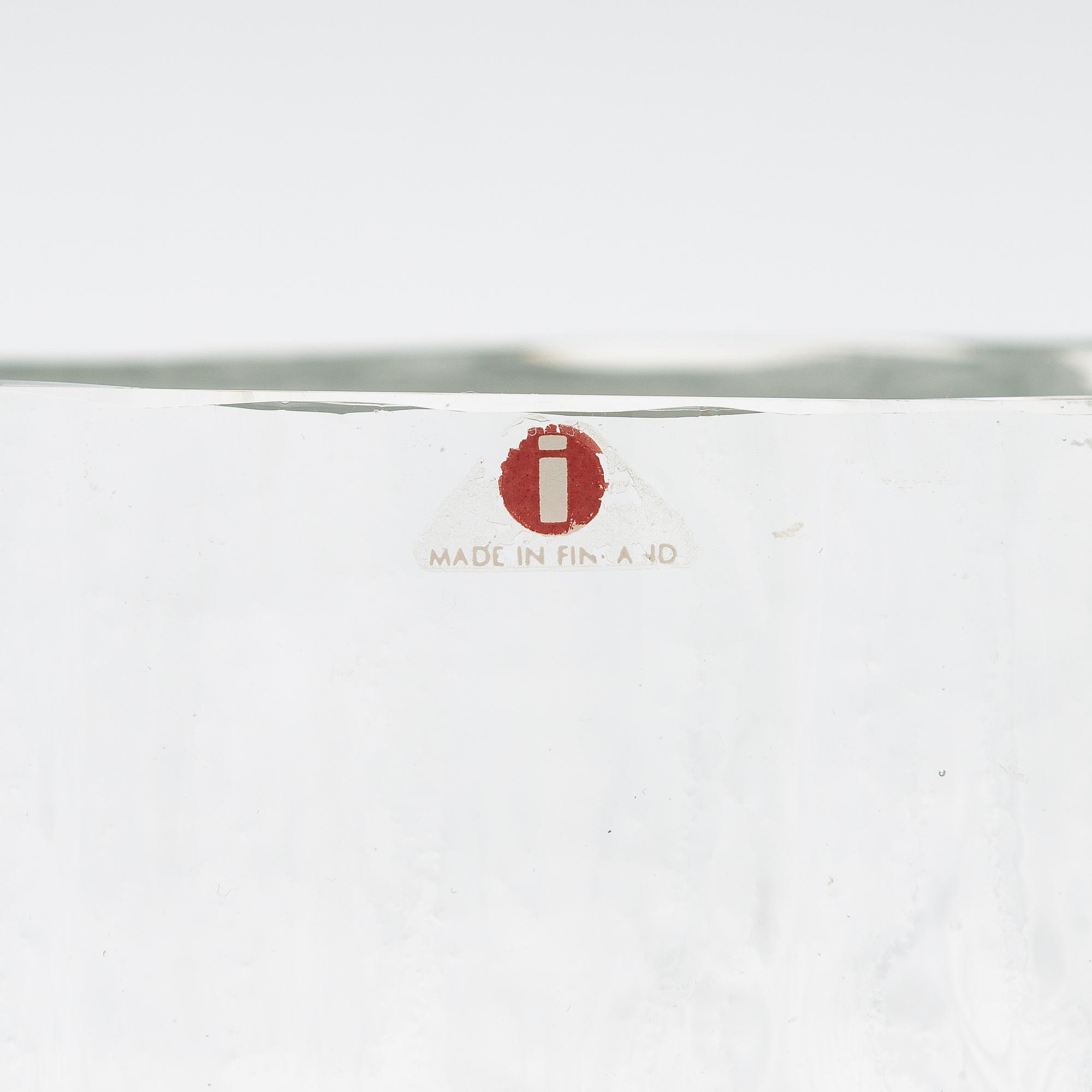 Tapio Wirkkala,  vas, glas, "Alpina", signerad Tapio Wirkkala 3546. Iittala, 1967-74.