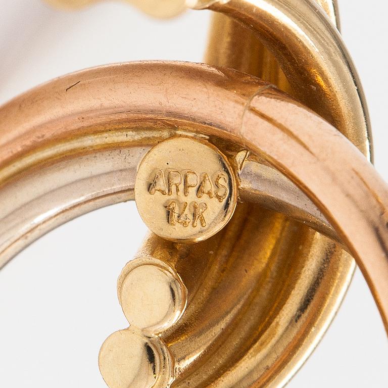 Korvakorupari, 14K kultaa. Merkitty Arpos.