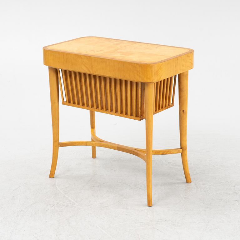 A Swedish Modern birch sewing table, Svenska Möbelfabrikerna, Bodafors, 1940's.