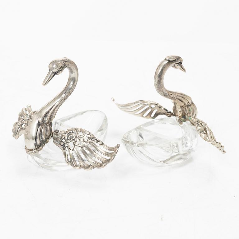 13 pieces of silover for the table, different makers including C.G.Hallberg and GAB, Sweden.