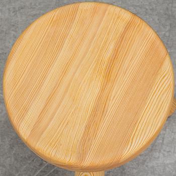 INGVAR HILDINGSSON, a pine stool, signed IH.
