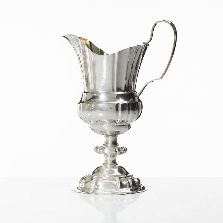 A Berlin silver pitcher, marks of Johann Gottlieb I. Matthes, 1740's.