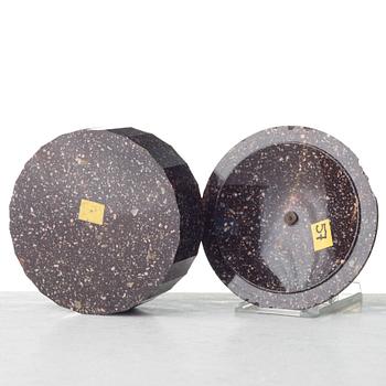 A Swedish Empire 19th century porphyry butter box.