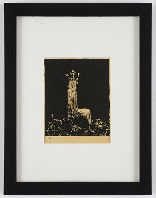 John Bauer, "Troll", de kompletta 10 osignerade litografierna ur sviten.