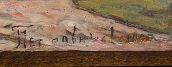 Piotr Ivanovich Petrovichev, VIEW OF TOROPETS. Signed indistinctly. Tempera on board. 46x95 cm.