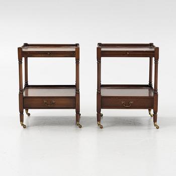 A pair of mahogany bedside tables, second half of the 20th Century.