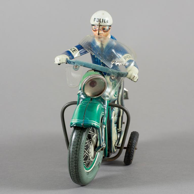 LEKSAKSMOTORCYKEL, litograferad plåt, Dunlop, Tyskland, 1900-talets mitt.