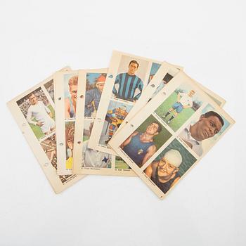 Idolkort, "Sportens stjärnor", bl a Cassius Clay, Nacka Skoglund mfl Hemmets Journal, 1960-tal.