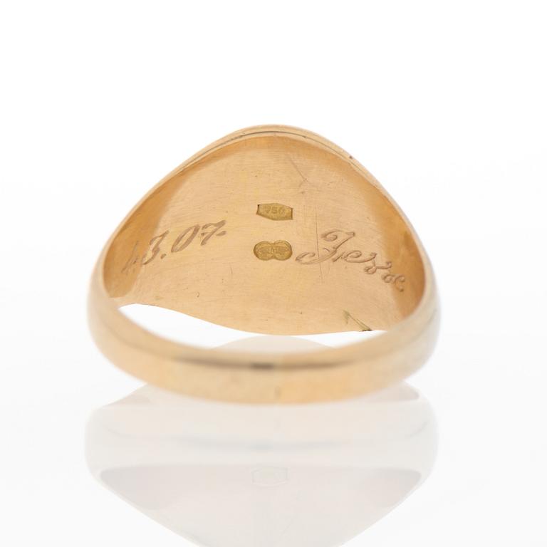 ADELSRING, guld 14 K, släkten Gyllenberg.
