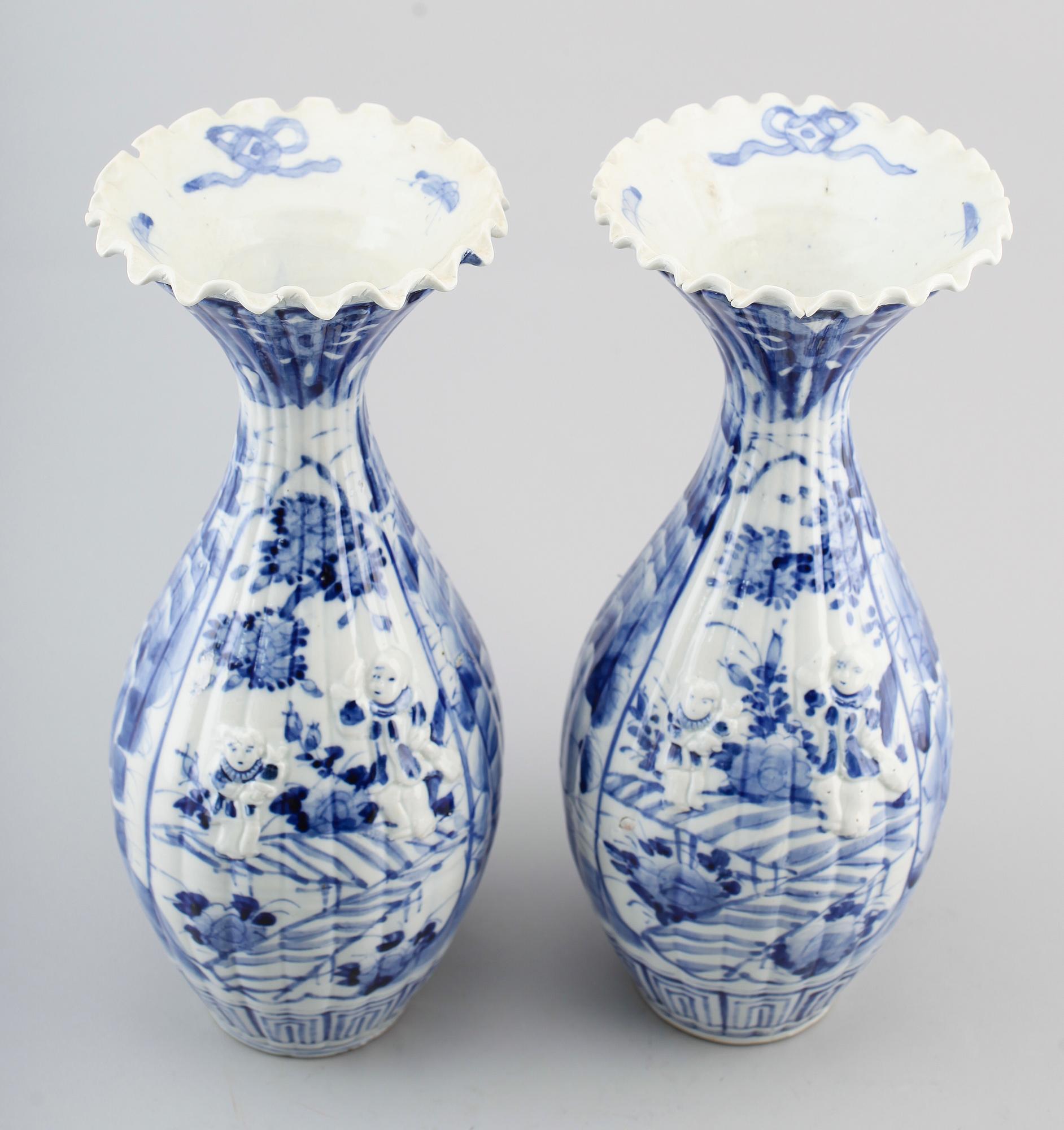 VASER, 1 par, porslin, Japan, 1900-tal.