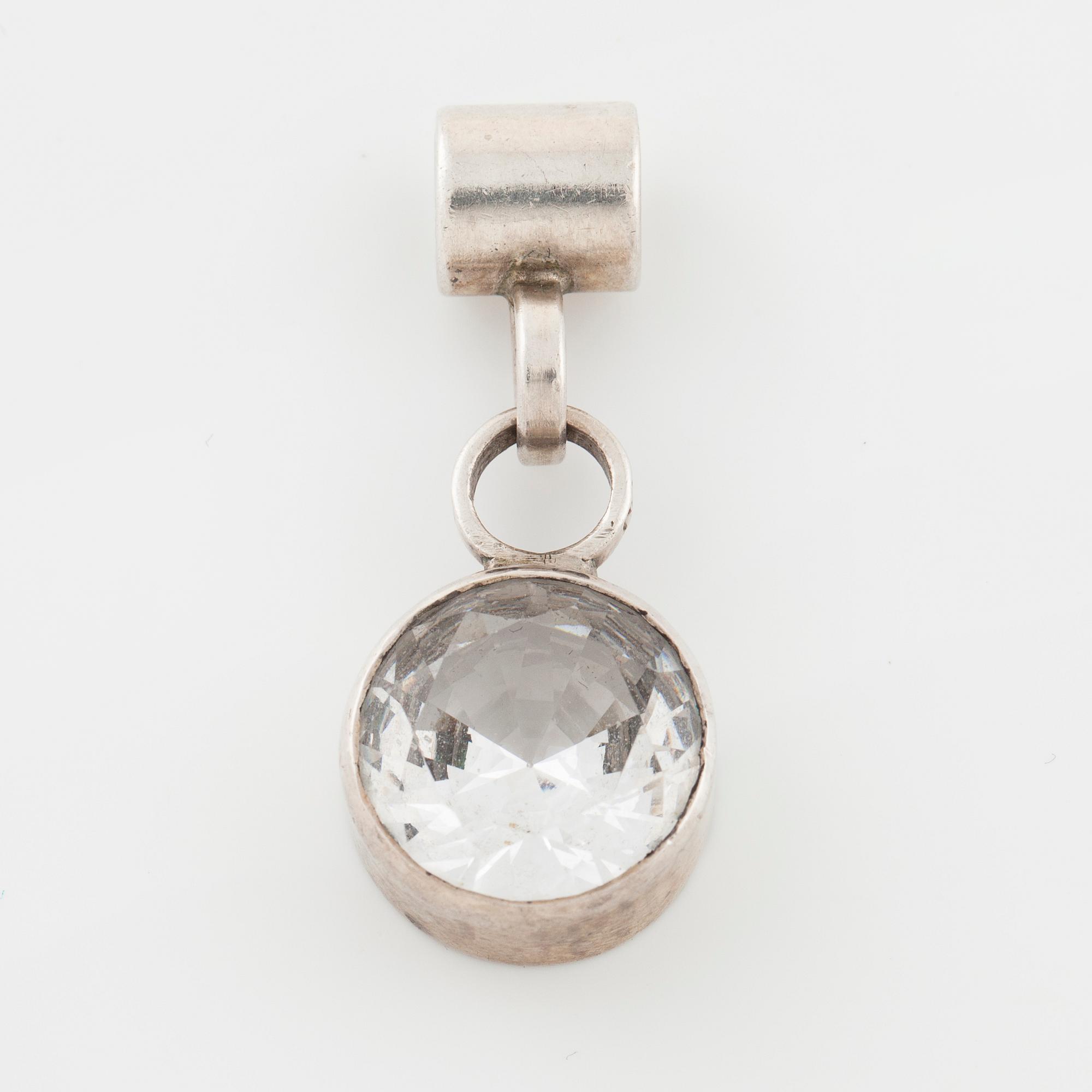 CECILIA JOHANSSON, Göteborg, 1977, a faceted rock crystal pendant.