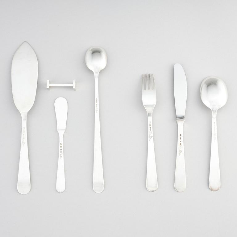 Wiwen Nilsson, bestickuppsättning, 61 delar, silver, Lund 1951-64.