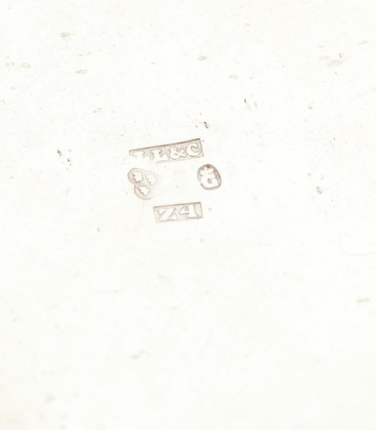 COASTER, silver, Lars Larsson, Göteborg, 1854. Tot. vikt ca 166 g.