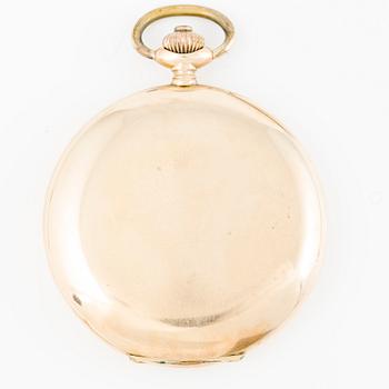 Pocket watch, hunter, 14K gold, 51 mm.