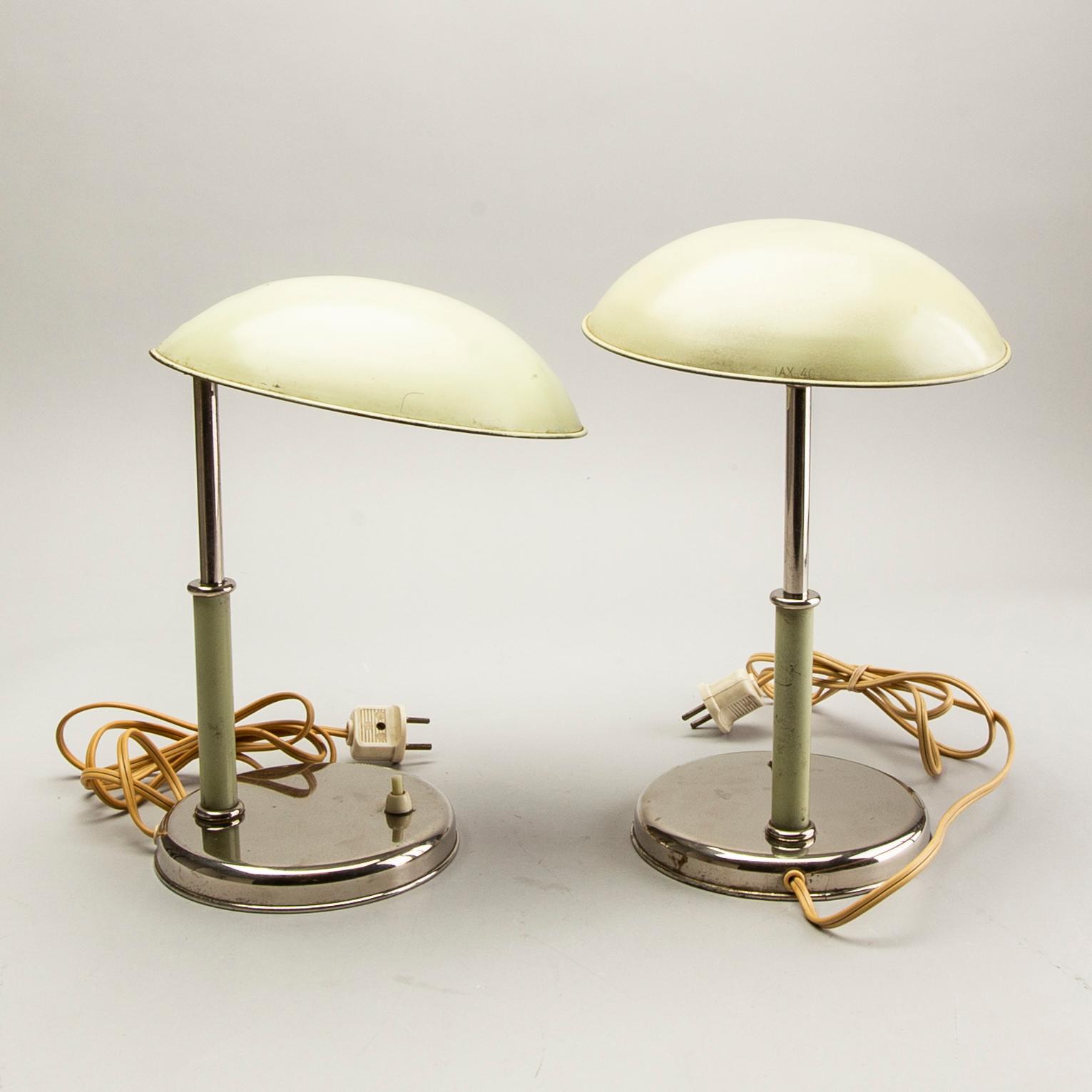 Table lamps, a pair, functional, 1930s-40s, marked.