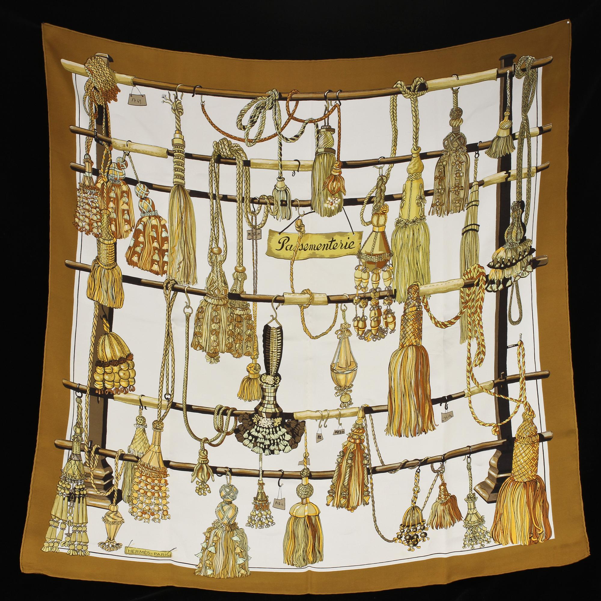SCARF, siden, "Passementerie", design Françoise Heron, Hermés, 2000-tal.