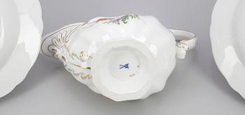 PARTI PORSLIN, 5 delar, Meissen, 1900-tal.