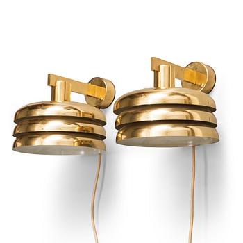 Hans-Agne Jakobsson, A pair of mid-20th-century 'V361' wall lights for AB Markaryd, Sweden.