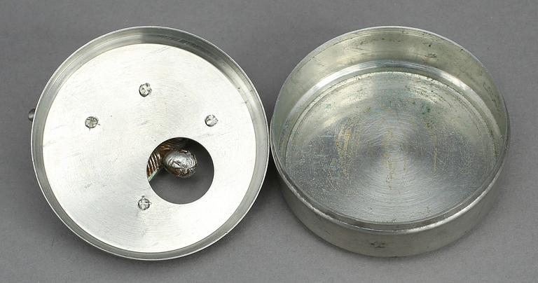 MANSCHETTKNAPPSASK, tenn, Widerholm & Dahlberg, Eskilstuna. 1930/40-tal.