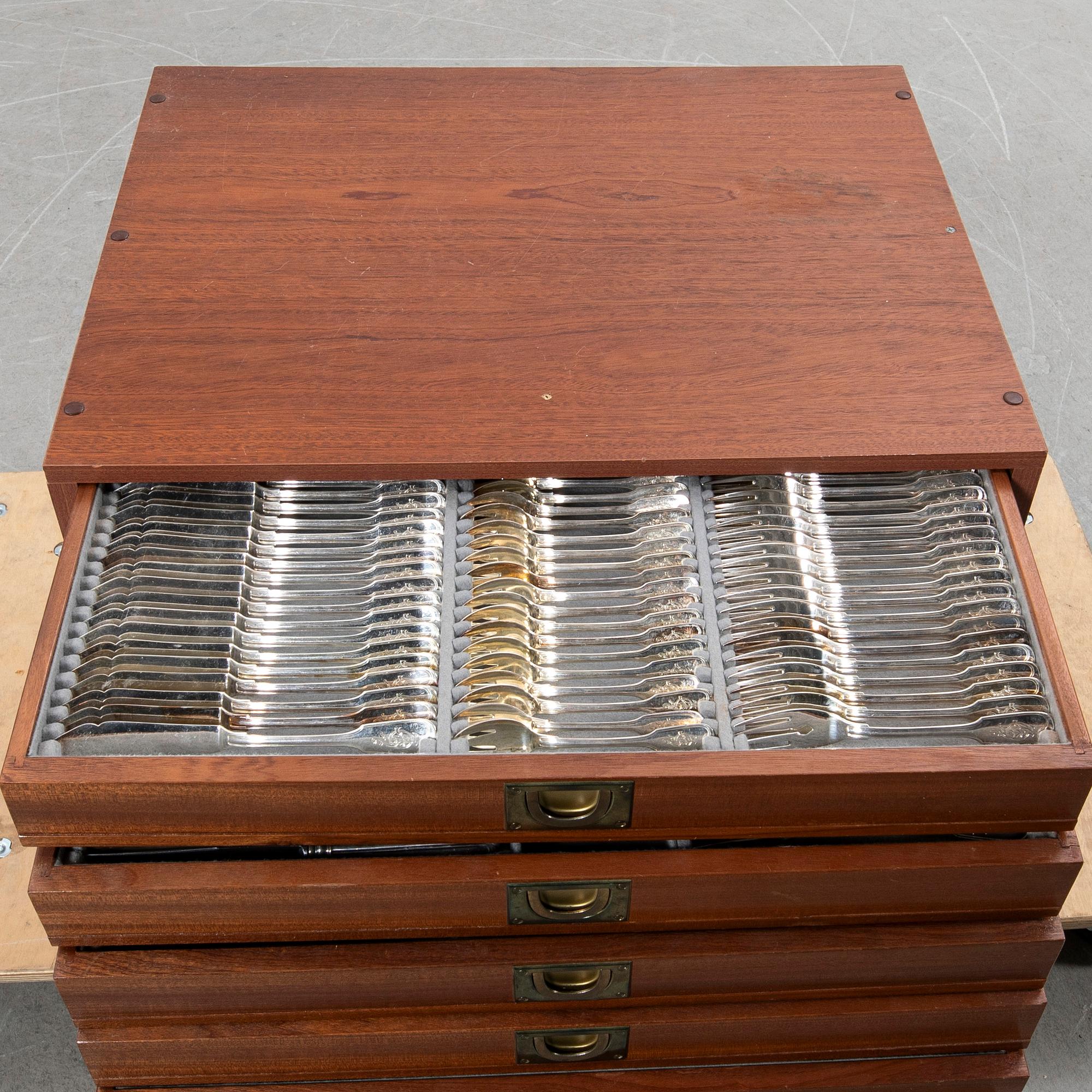 Silver cutlery, 300 pieces, silver 800, H. Walter, Germany.