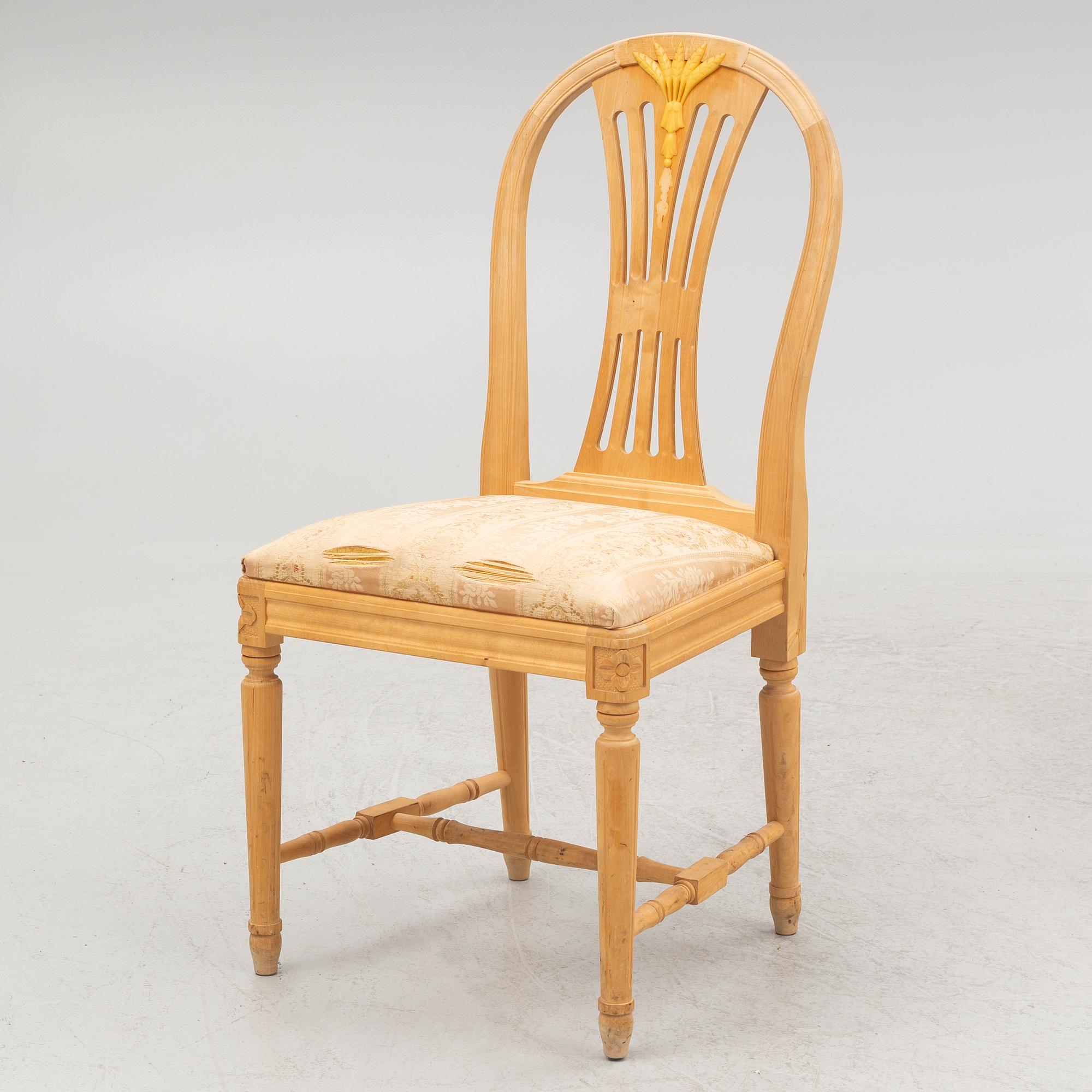 Stolar, 4 st, gustaviansk stil, 1900-tal.