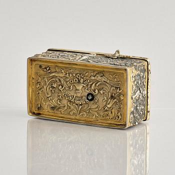 Music box. gilded 800 silver. Germany, late 19th/early 20th century.