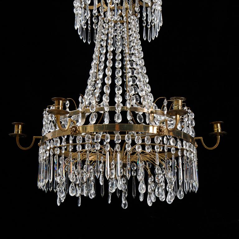 A Gustavian style chandelier, 19th Century.