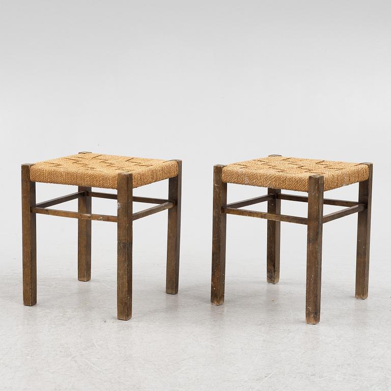Axel Larsson, pallar, ett par, funkis, Bodafors, 1930-tal.
