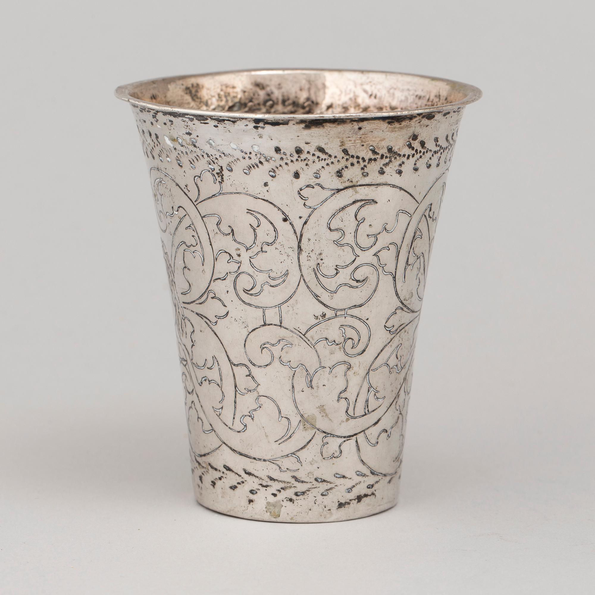 A Swedish 18th century silver beaket, mark of Casimir Friedrich Meidts, Karlskrona 1731.