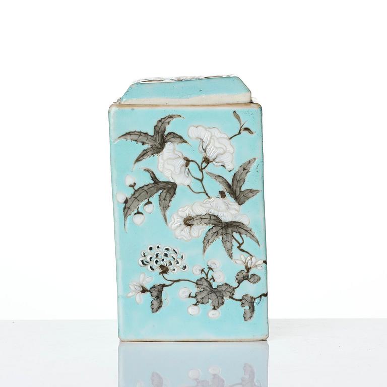 Skål med lock samt ask med lock, porslin. Qingdynastin, Guangxu (1875-1908).