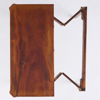 A Gustavian 'concertina action' mahogany games table by Georg Haupt (master in Stockholm 1770-84).