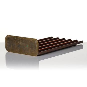 Ivar Ålenius-Björk, a copper and brass wall sconce, Ystad Metall, Sweden, 1939-41.