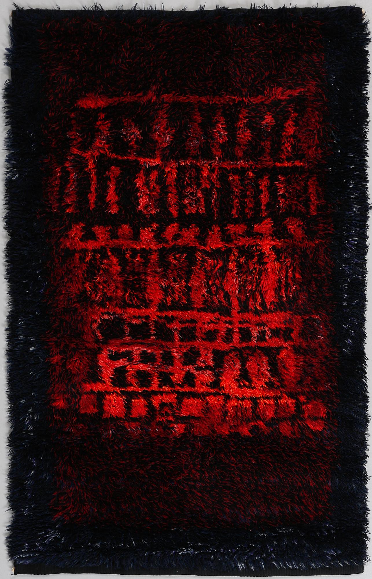 MATTA, rya, "Kaski", Leena-Kaisa Halme, Osakehio Neovius, Helsingfors, 1960-tal, 156 x 100 cm.