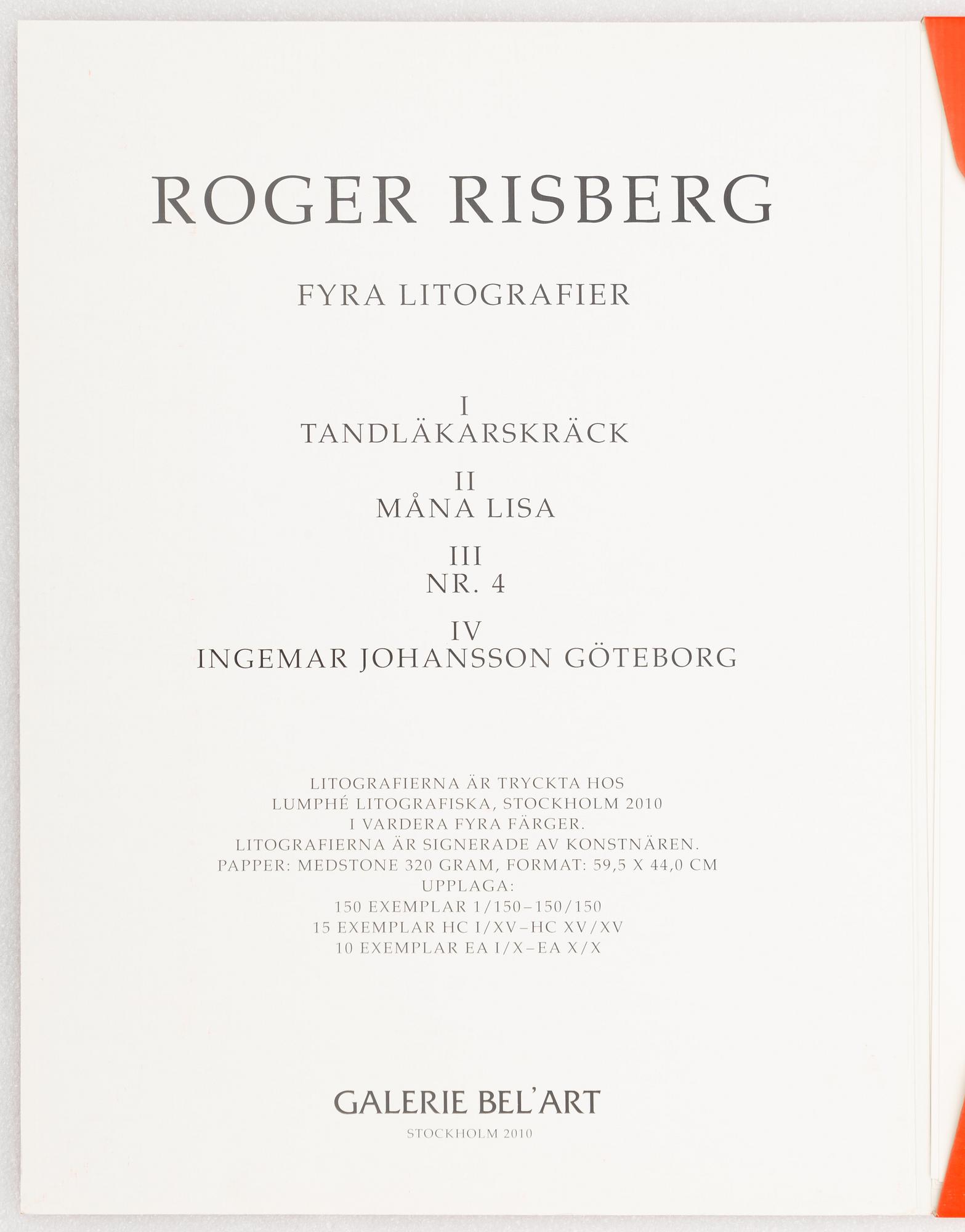 Roger Risberg, "Four lithographs", portfolio.