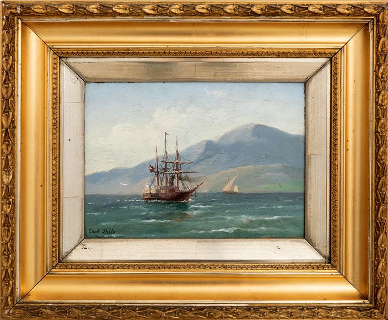 Carl Ludwig Bille,  Ångfartyg vid bergig kust.