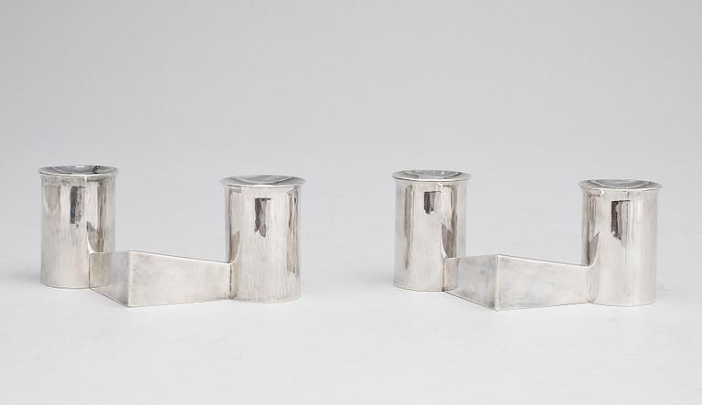 LJUSSTAKAR, ett par, silver, Claes Giertta, Stockholm 1966. Tot vikt ca 560 gram.