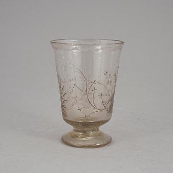 BÄGARE, glas, 1700-tal.