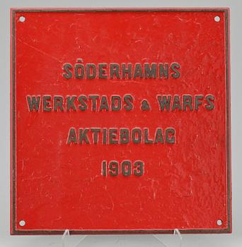 MASKINSKYLTAR, 4 st, mässing resp gjutjärn, Sverige 1903-1918.