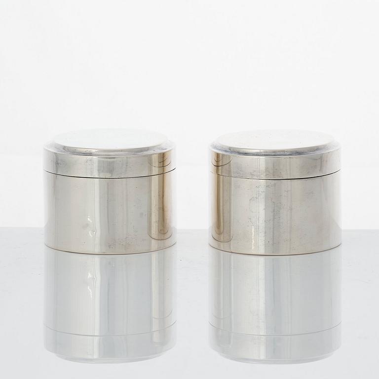 Adolf Zethelius, toilettedosor, ett par, silver, Stockholm 1814.