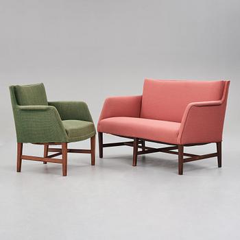 HANS J WEGNER, soffa och fåtölj, Johannes Hansen, Danmark 1940-tal.