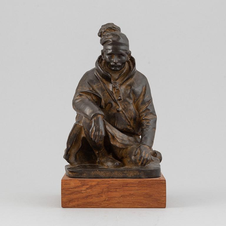 Christian Eriksson, skulptur, brons, signerad Chr. Eriksson och daterad Kiirunavaara 1909.