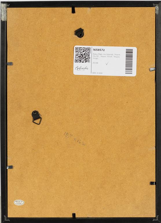 Haku Maki, tre träsnitt, "Poem 70-79", "Poem 71-54", "Poem 71-58".