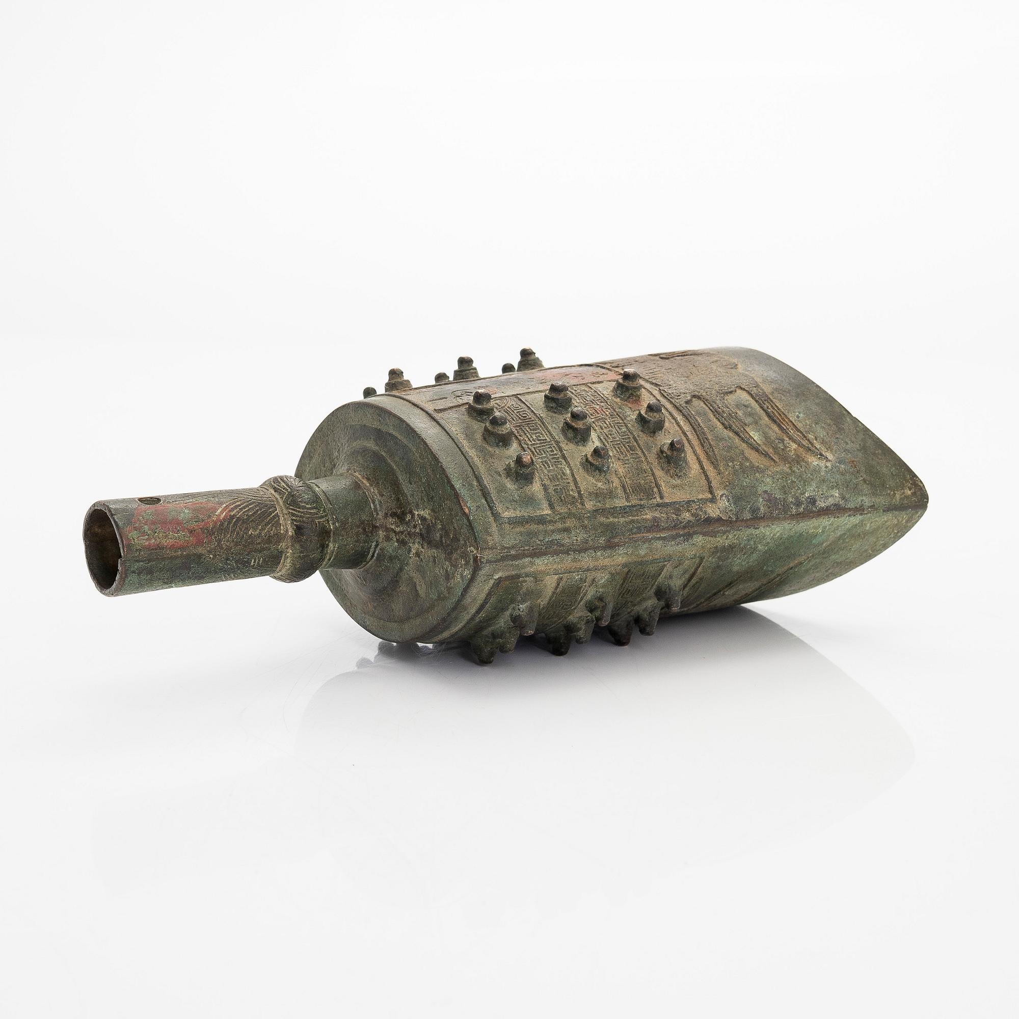 Kello, Zheng, pronssi, arkaainen, myöhäinen Qing-dynastia.