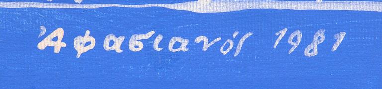 Alexandre Fassianos,  olja på duk, signerad och daterad 1981.